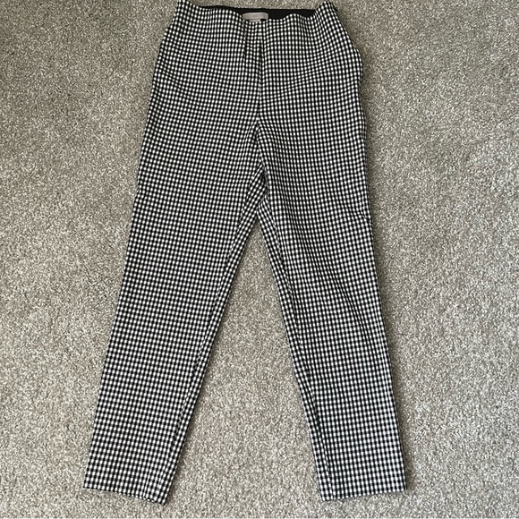 H&M high waisted black and white checkered skinny pant. Size 4. - Picture 1 of 3